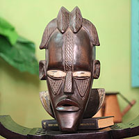 Ivoirian wood mask Senufo Celebration Ghana