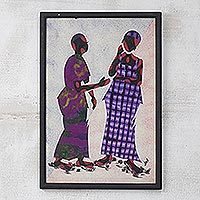 Cotton batik wall art,
