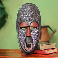 Ghanaian wood mask, 'Detector of Evil' - African Wood Wall Mask