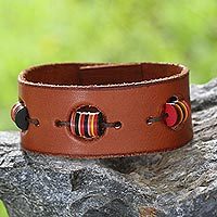 Leather wristband bracelet,