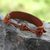 Men's leather wristband bracelet, 'Stand Alone in Tan' - Men's Hand Crafted Leather Wristband Bracelet from Africa (image 2c) thumbail