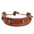 Men's leather wristband bracelet, 'Stand Alone in Tan' - Men's Hand Crafted Leather Wristband Bracelet from Africa (image 2f) thumbail