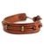 Men's leather wristband bracelet, 'Stand Alone in Tan' - Men's Hand Crafted Leather Wristband Bracelet from Africa (image 2g) thumbail