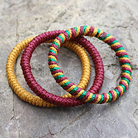 Bangle bracelets, 'Joy' (set of 3) - Hand Made Bangle Bracelets from Africa (Set of 3)