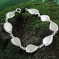 Sterling silver link bracelet,