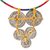 Recycled paper pendant necklace, 'Cross My Rainbow Heart' - Recycled paper pendant necklace (image 2a) thumbail