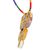 Recycled paper pendant necklace, 'Cross My Rainbow Heart' - Recycled paper pendant necklace (image 2d) thumbail