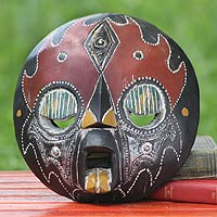 African wood mask, 'Merci' - African wood mask