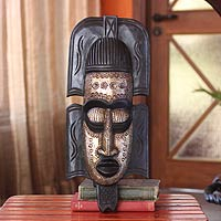 African wood mask, 'Nyansa' - Hand Carved Wood Mask