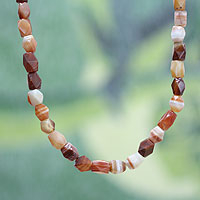 Agate beaded necklace, 'Lady of Kumasi' - Agate beaded necklace