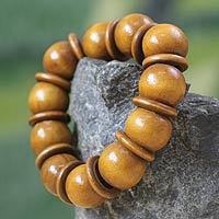 Wood stretch bracelet,