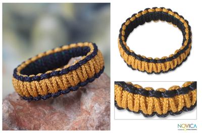 Bangle bracelet, Queen Amina in Gold and Navy