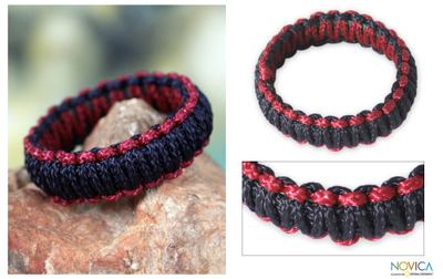 Bangle bracelet, Queen Amina in Navy and Wine