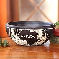 Wood decorative bowl African Beauty Ghana