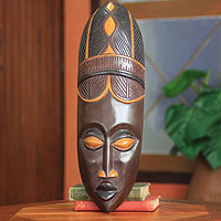 African wood mask, 'Baule Harvest' - African Baule Tribe Wood Mask