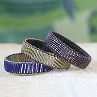Linen bangle bracelets,