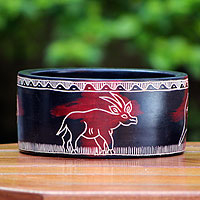 Decorative wood bowl Antelope Gong Ghana