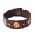 Men's leather wristband bracelet, 'Brown Adinkra Celebration' - Men's African Leather Wristband Bracelet (image 2a) thumbail