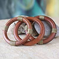 Wood bangle bracelets,
