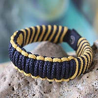 Men s wristband bracelet Amina in Navy and Gold Ghana