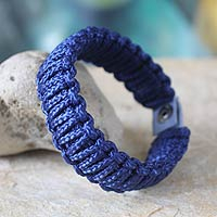 Men s wristband bracelet Amina in Blue Ghana