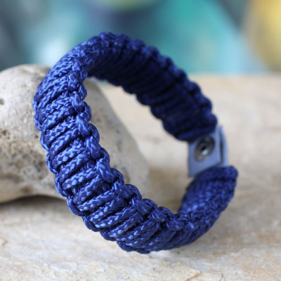 Mens wristband bracelet, Amina in Blue