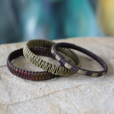 Bangle bracelets, Fulani Multicolor Treasure (set of 3)