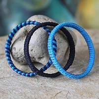 Bangle bracelets, 'Evening Tide' (set of 3) - Bangle bracelets (Set of 3)