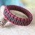 Bangle bracelet, 'Queen Amina in Brown and Wine Parallel' - Bangle bracelet thumbail