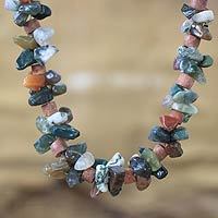 Agate beaded necklace,