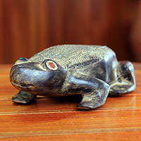 Wood sculpture African Frog Ghana