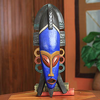 African wood mask, 'Soyeya' - Original African Mask Carved by Hand