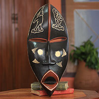 African wood mask Nkabom Ghana