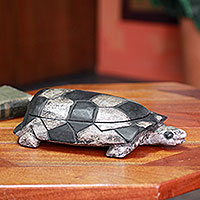 Wood decorative box Tortoise Wisdom 11 inches Ghana