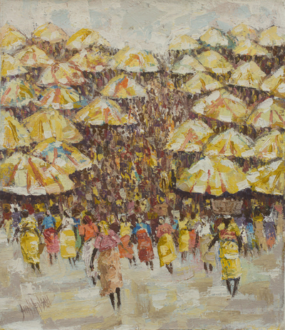 Market Scene Painting Open Market Novica