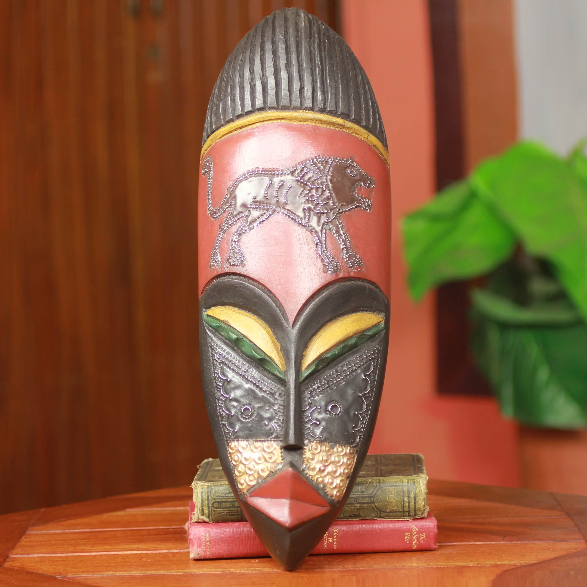 Fierce Lion African Mask Lion Majesty NOVICA