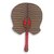 Cotton fan, 'Ashanti Royal Mask in Red' - Hand Crafted African Ashanti Fan with Cotton and Wood (image 2a) thumbail
