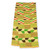 Cotton blend kente scarf, 'Inequality' (3 strips) - 3 Strip Handwoven Green and Yellow African Kente Scarf thumbail