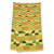 Cotton blend kente scarf, 'Inequality' (4 strips) - 4 Strip Handwoven Green and Yellow African Kente Scarf thumbail