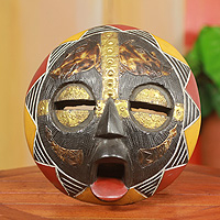 African mask, 'Rhino' - Authentic Artisan Hand Crafted African Wood Mask