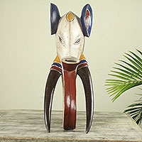 African wood mask, 'Guro Elephant II' - Hand Carved Guro Elephant Mask Made in West Africa