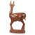 Teakwood sculpture, 'Wary Deer' - West African Hand Carved Teak Wood Deer Sculpture (image 2a) thumbail