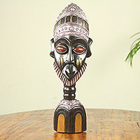 African wood sculpture, 'Mamprusi Man' - Hand Crafted African Wood Sculpture of Mamprusi Tribesman