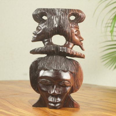 Ebony wood sculpture, Nkabom