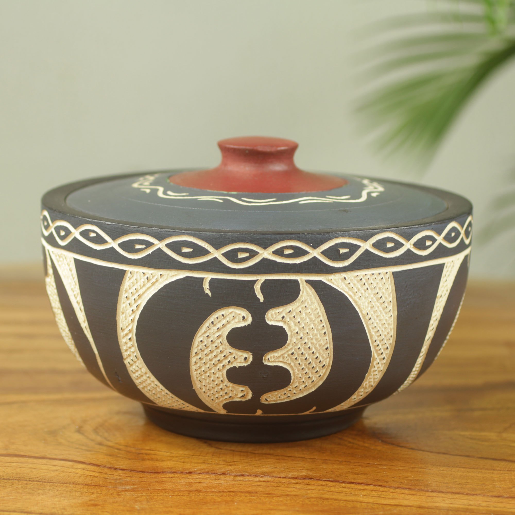 Handmade African Wood Decorative Bowl from Ghana Gye Nyame NOVICA