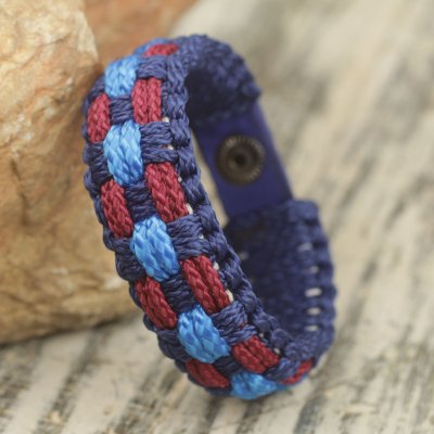 Mens wristband bracelet, Midnight Breeze