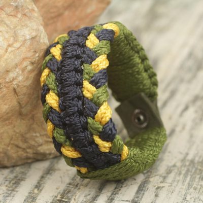 Mens wristband bracelet, Forest Braid