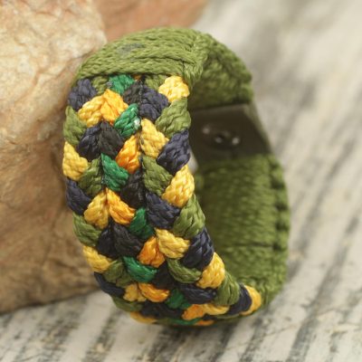 Mens wristband bracelet, Golden Outlook