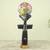 Wood sculpture, 'Akuaba of the Ashanti III' - African Fertility Doll Collectible Wood and Cotton Sculpture thumbail