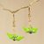 Recycled paper and terracotta dangle earrings, 'Green Boats' - Fair Trade Jewelry Recycled Paper and Bead Earrings thumbail